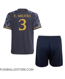 Günstige Real Madrid Eder Militao #3 Auswärts Trikotsatzt Kinder 2023-24 Kurzarm (+ Kurze Hosen)